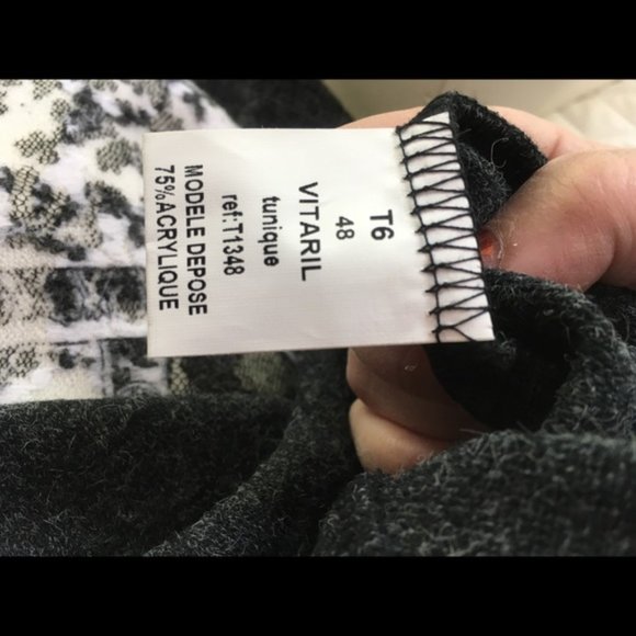 Gray Patchwork Floral Sweater Dress - Picture 5 of 7